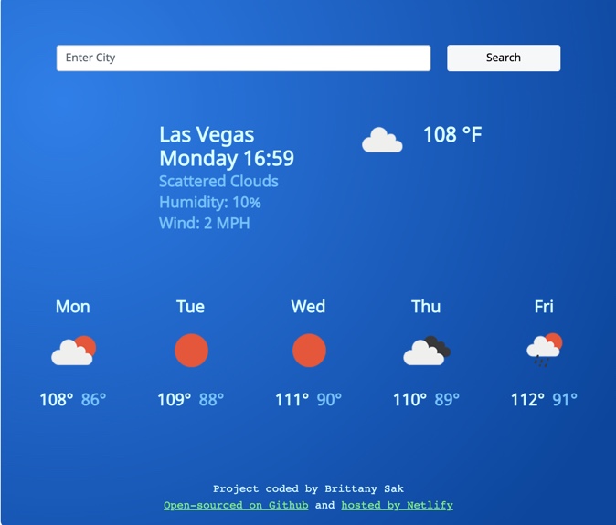 Responsive Weather App with React